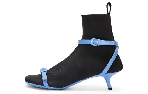 LOEWE Leather Ankle Boots 4.5cm Women's Blue