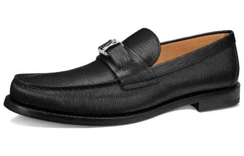 LOUIS VUITTON Major Top Grain Cow Leather Casual Shoes Men's Black