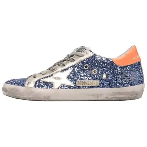 Golden Goose Super Star Stylish Skateboarding Shoes Women's Blue Distressed