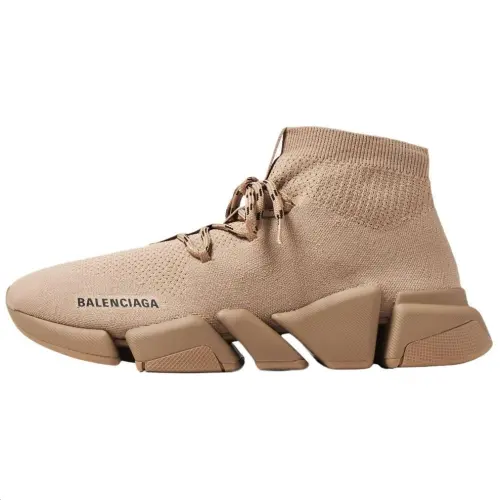 Balenciaga Speed 2.0 Mesh Mid top Casual Shoes Men's Apricot