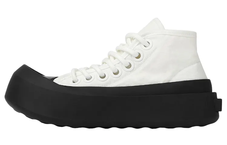 Bottega Veneta Jumbo Textile, Nylon Mid top Stylish Skateboarding Shoes Women's White