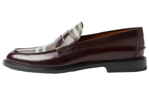 Burberry Penny Leather Loafers Men's Burgundy