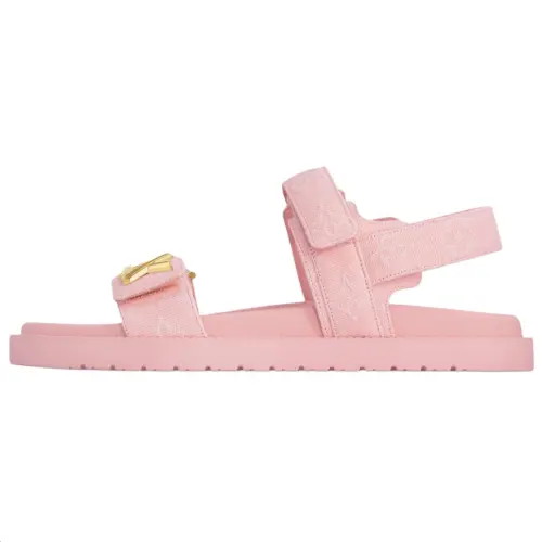 LOUIS VUITTON Sunset Denim Beach Sandals Women's Pink