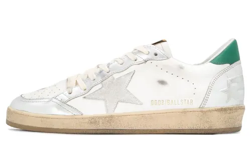 Golden Goose Ball Star White Silver Green