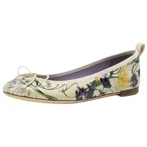 GUCCI Flora Cow Leather Casual Shoes Women's Multicolor