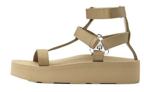 HERMES Enid One Strap Sandals Women's Brown