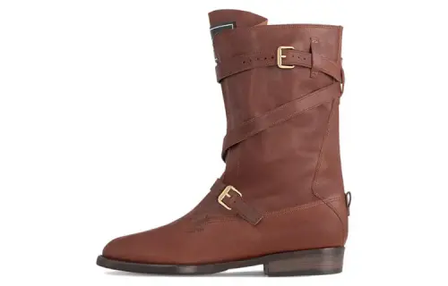LOUIS VUITTON Leather Ankle Boots Women's Brown