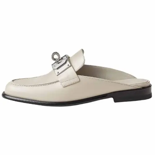 HERMES Closed Toe Slippers Women's Beige