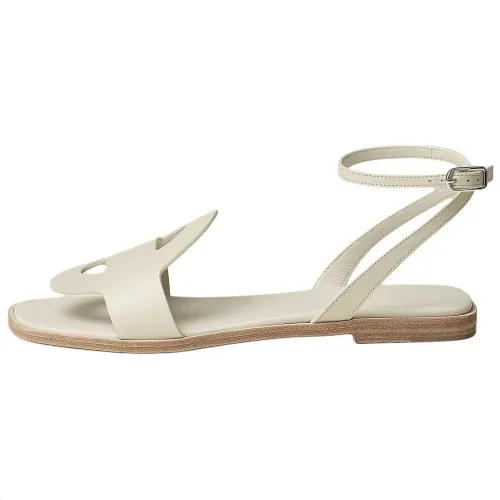 HERMES Julie One Strap Sandals Women's White