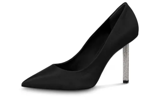 LOUIS VUITTON Academy Slim Heel High Heels 10cm Women's Black