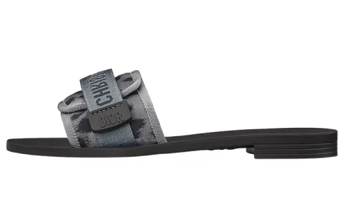 DIOR Diorevolution Flat Slide Slippers Women's Gray