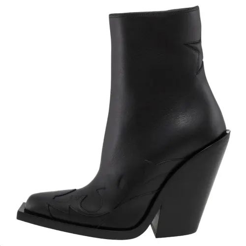 Burberry Bo Leather Ankle Boots Women's Black