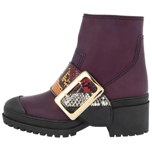 Burberry Leather Ankle Boots Women's Fuchsia
