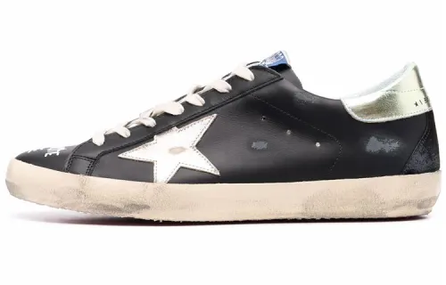Golden Goose Super Star Leather Low top Skateboard Shoes Men's Black