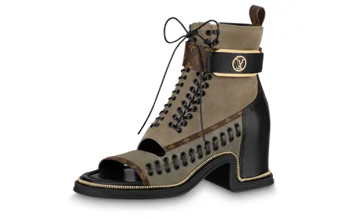 LOUIS VUITTON Moonlight Ankle Boots Women's Brown
