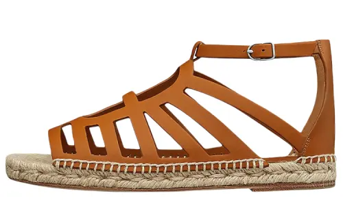 HERMES Leather Roman Sandals Women's Brown