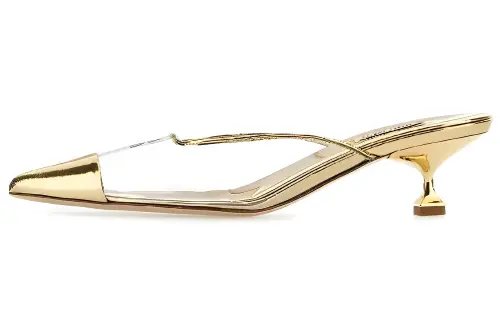 MIU MIU Closed Toe Slippers Women's Gold