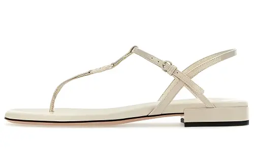 MIU MIU Leather One Strap Sandals Women's White