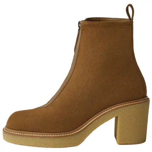 HERMES Jingle Calfskin Ankle Boots 5.5cm Women's Brown