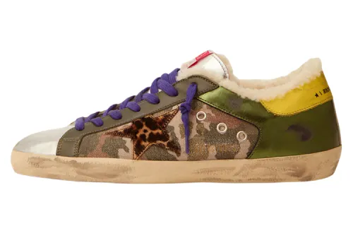 Golden Goose Super Star Low top Stylish Skateboarding Shoes Men's Army Green