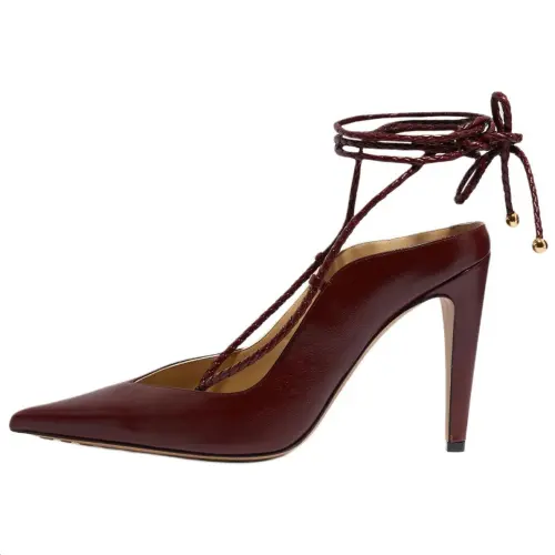 Bottega Veneta Spritz Leather Slim Heel High Heels 11cm Women's Cherry Red