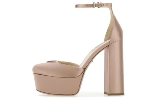 PRADA Satin High Heels 14 Cm Women's Pink