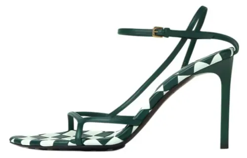 Bottega Veneta Leather One Strap Sandals 9cm Women's Green