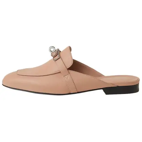 HERMES Oz Closed Toe Slippers Women's Beige