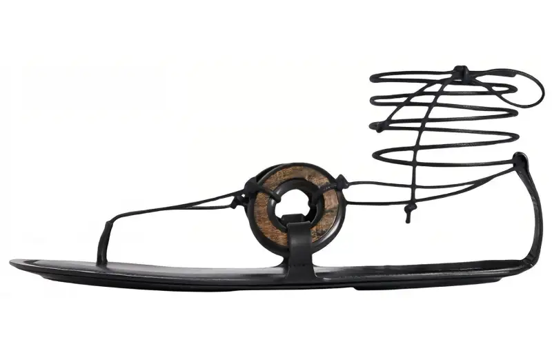 THE ROW Leather One Strap Sandals Women's Black