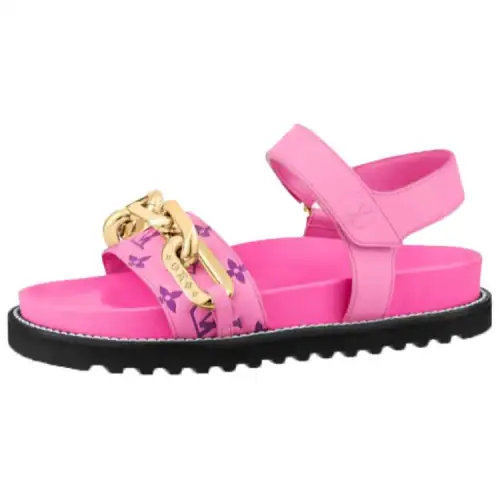 LOUIS VUITTON Paseo One Strap Sandals Women's Pink