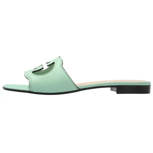GUCCI Interlocking Slide Slippers Women's Mint Green