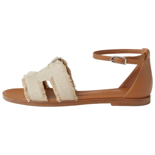 HERMES Santorini One Strap Sandals Women's Beige