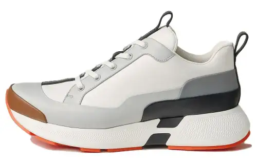 HERMES Hugo Leather Low top Casual Shoes Men's Gray