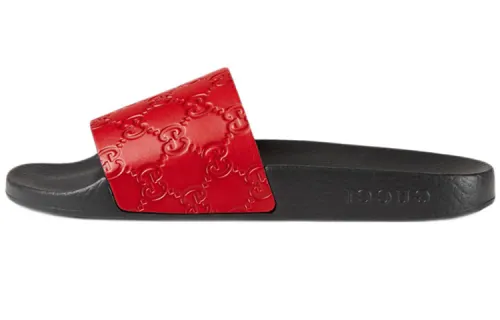 Gucci Wmns Signature Slide 'Hibiscus Red' Women's