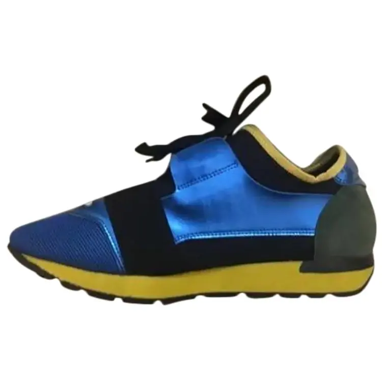 Balenciaga Race Runner Mesh, Leather, Suede Low top Casual Shoes Men's Blue