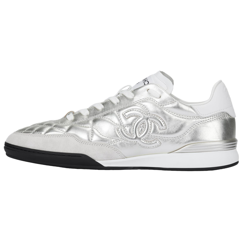 CHANEL 25S Leather Low top Casual Shoes Men's Light Gold