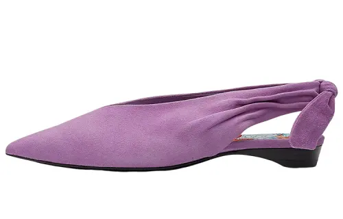 HERMES Eva Suede Casual Shoes Women's Purple