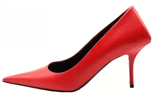 Balenciaga Sheepskin Slim Heel High Heels Women's Red