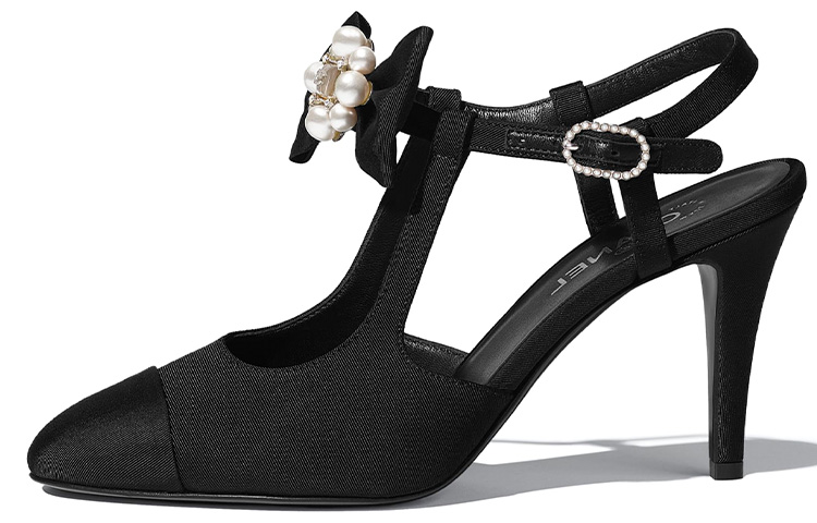 CHANEL Slim Heel High Heels Women's Black