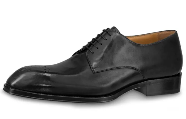 LOUIS VUITTON Vendome Top Grain Cow Leather Casual Shoes Men's Black