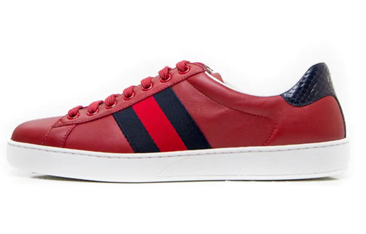 GUCCI Leather Stylish Skateboarding Shoes Men's Red