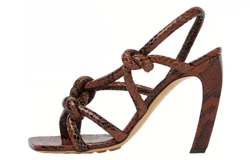 Bottega Veneta Jimbo One Strap Sandals 10cm Women's Brown