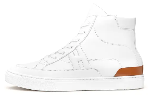 HERMES District Leather High top Skateboard Shoes Men's White