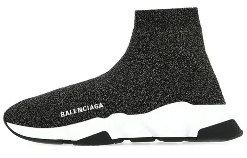 Balenciaga Speed Logo Socks Shoes Black Women's