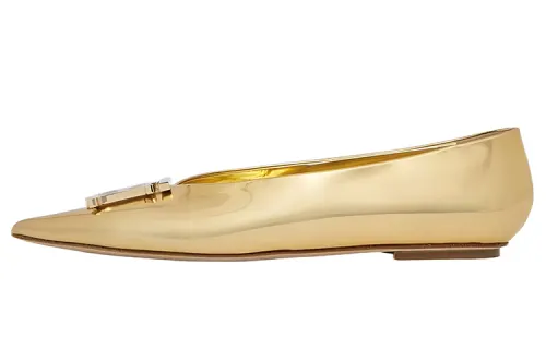 Burberry Logo-plaque Pointed Ballerina Shoes
