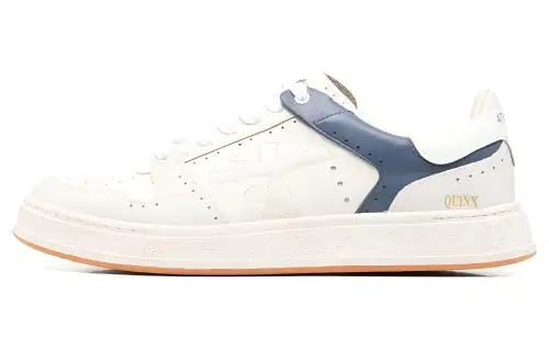 PREMIATA Quinn Calfskin Low top Skateboard Shoes Men's White Blue
