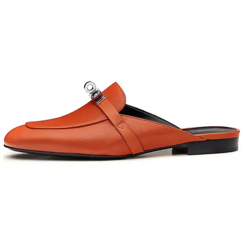 HERMES Oz Leather Women's Casual Shoes Women's Copper Brown