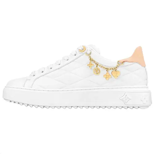 LOUIS VUITTON Time Out Cow Leather Low top Casual Shoes Women's White