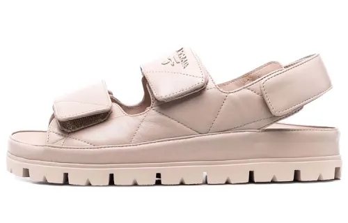 PRADA Leather One Strap Sandals Women's Pink