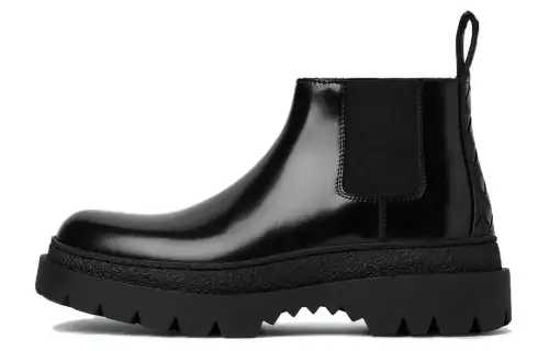 Bottega Veneta Highway Sequined Leather Short Chelsea Boots 3.5cm Men's Black